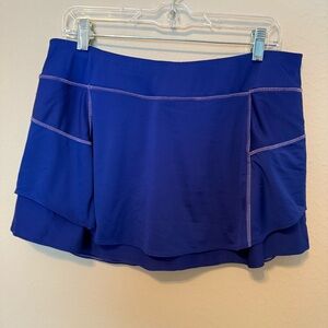 Athleta Size Large Royal Blue Bustle Skort Skirt Pockets Tennis Activewear Women